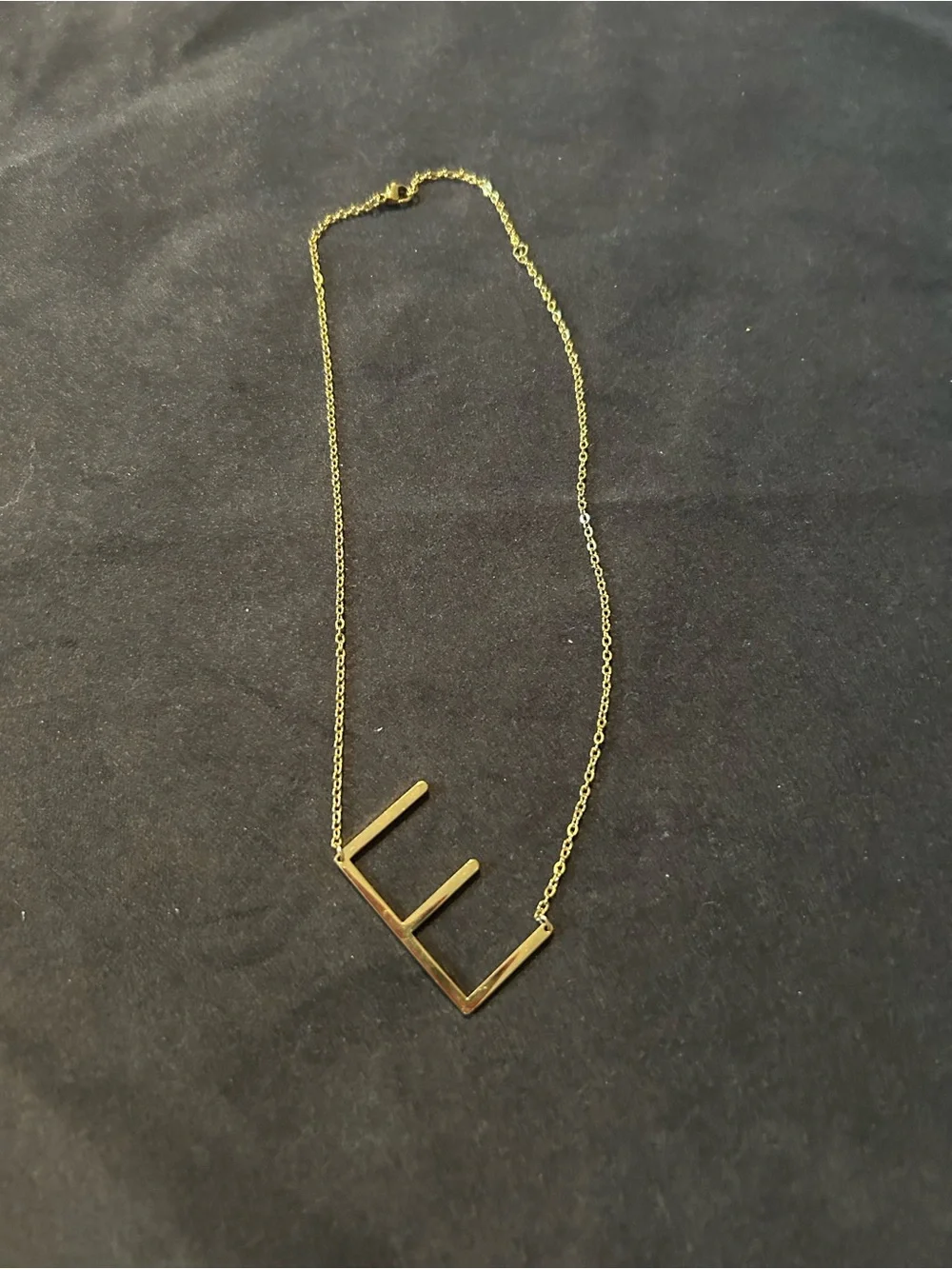 Gold E-Initial Pendant Necklace - Women Jewelry lightweight